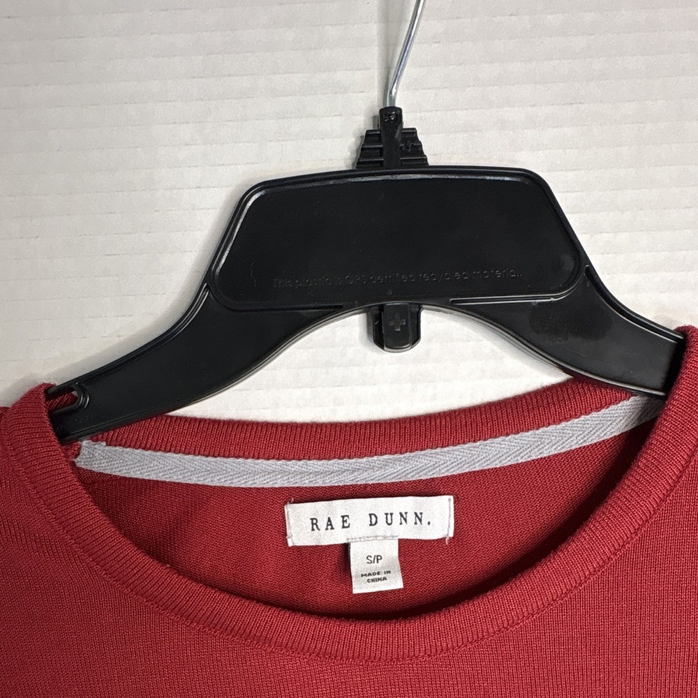 Rae Dunn Women's Red MERRY Graphic Pajama Top S Long Sleeve Round Neck - Picture 3 of 5